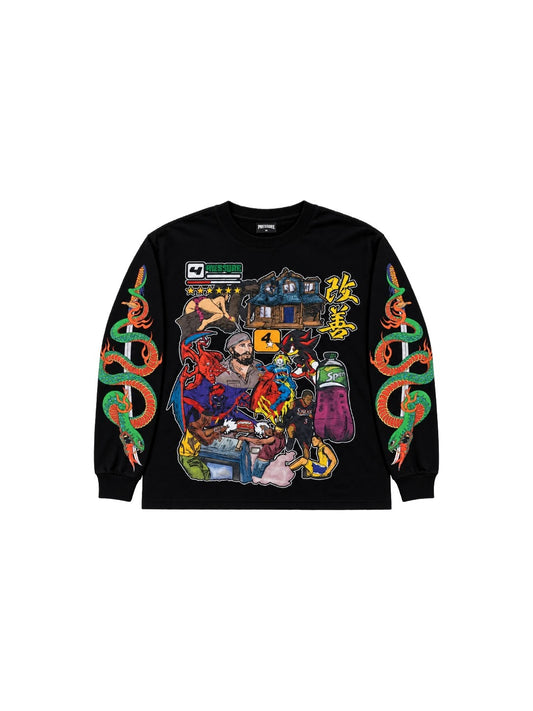 "MASH UP" 4TH QTR LONG SLEEVE [BLACK]