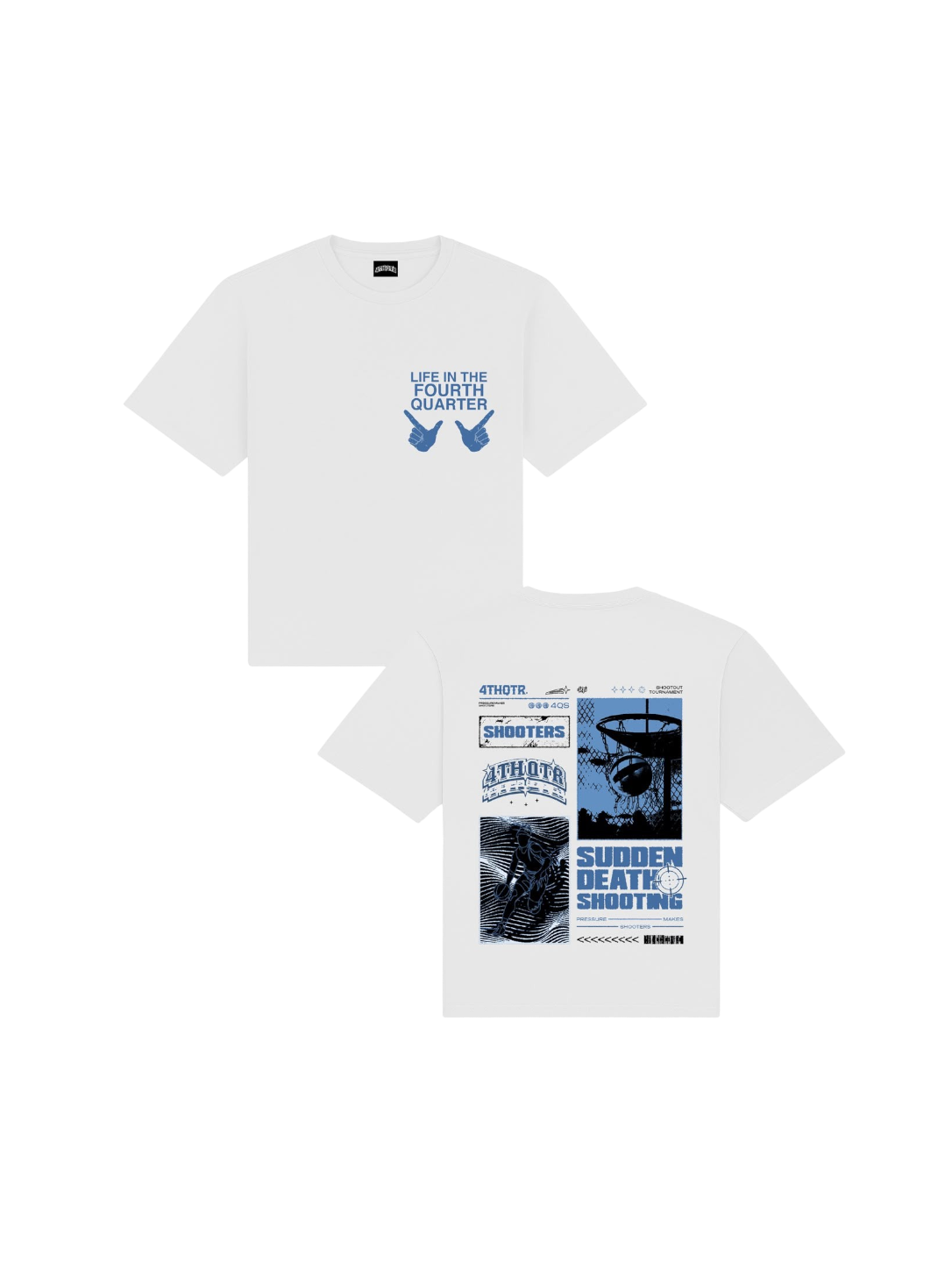 “SUDDEN DEATH” TEE [WHITE & BLUE]