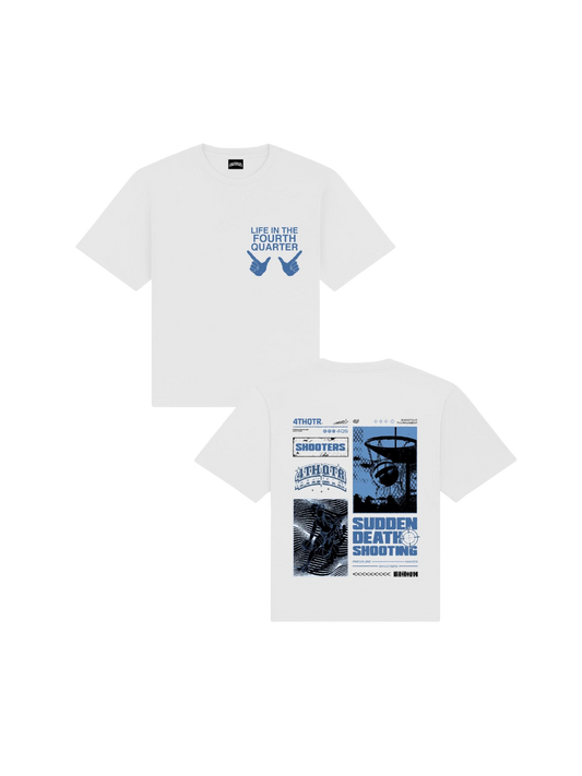 “SUDDEN DEATH” TEE [WHITE & BLUE]