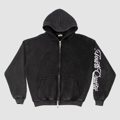 "SIGNATURE" 4TH QTR HOODIE [WASHED BLACK]