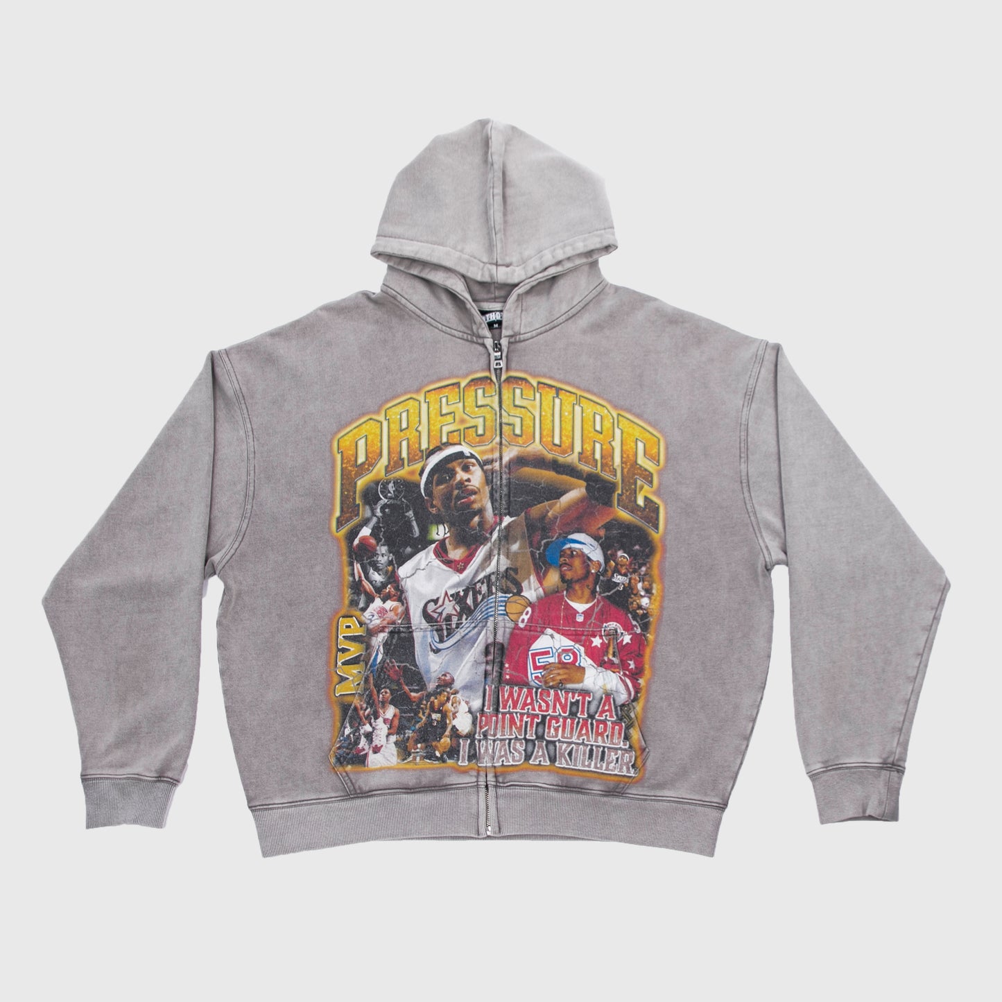 "IVERSON" 4TH QTR PRESSURE HOODIE [WASHED GREY]