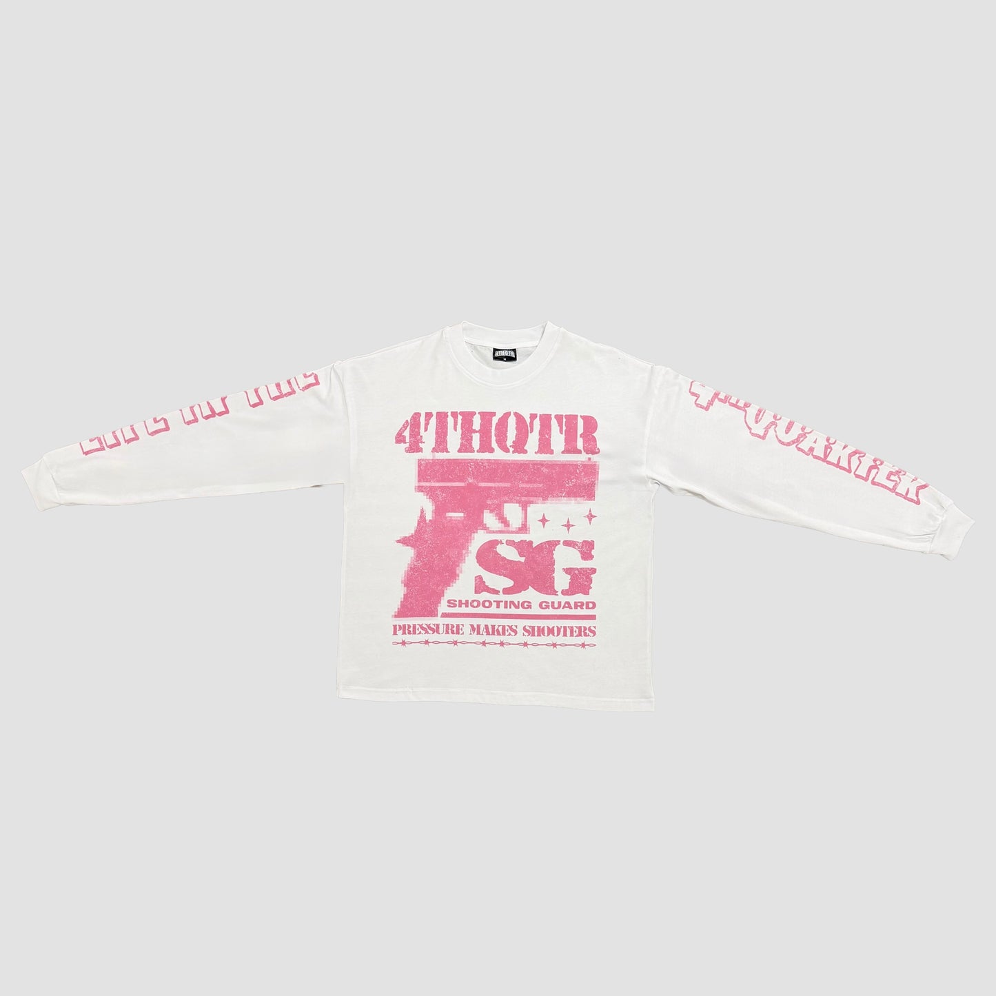 "SHOOTERS" 4TH QTR LONGSLEEVE [WHITE & PINK]