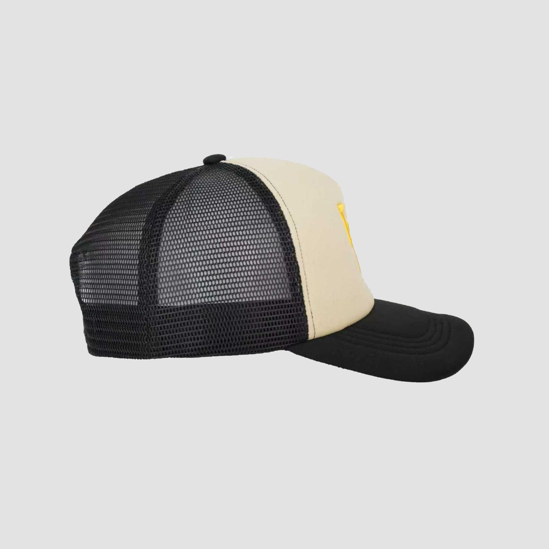 “4QS HIGH” TRUCKER [BLACK & TAN]