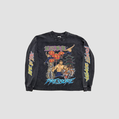 “BRUCE-LEE” LONGSLEEVE [WASHED BLACK]