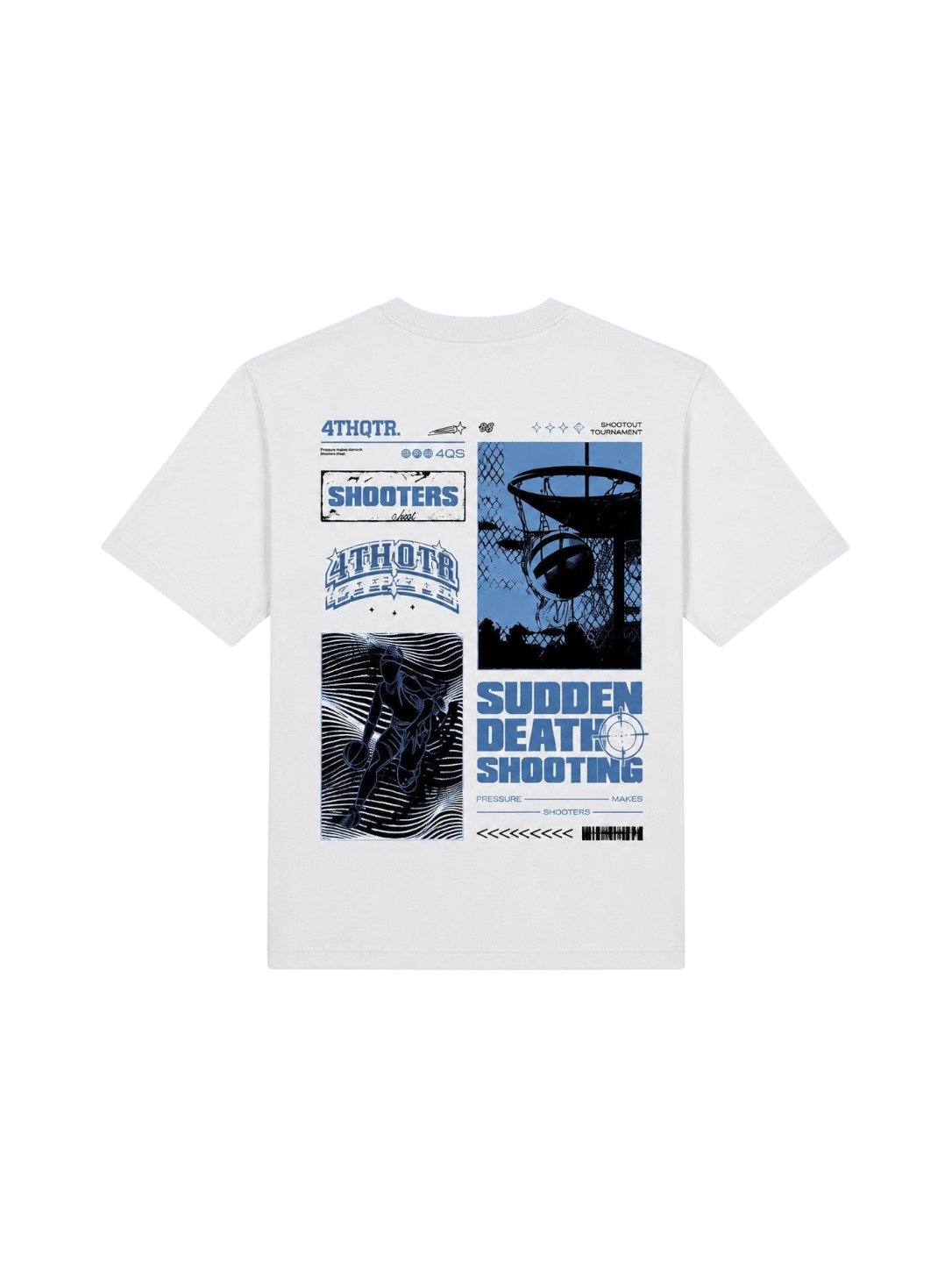 “SUDDEN DEATH” TEE [WHITE & BLUE]