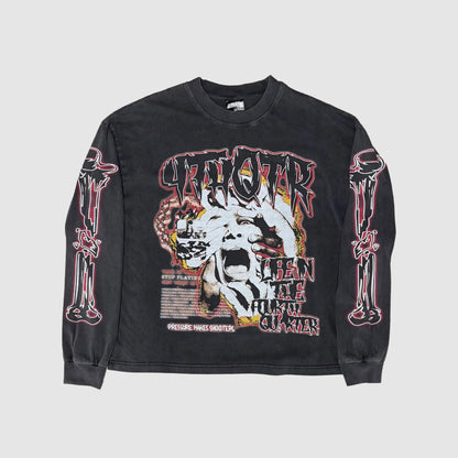 "APOCALYPSE" 4TH QTR LONG SLEEVE [WASHED BLACK & RED]