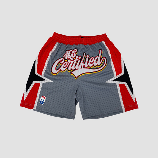 “CERTIFIED” 4TH QTR SHORTS [RED & GREY]