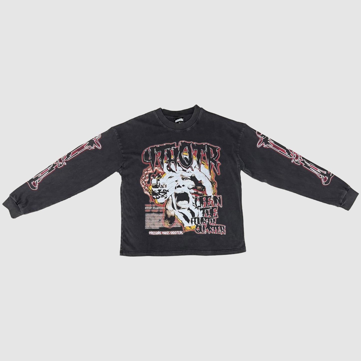 "APOCALYPSE" 4TH QTR LONG SLEEVE [WASHED BLACK & RED]